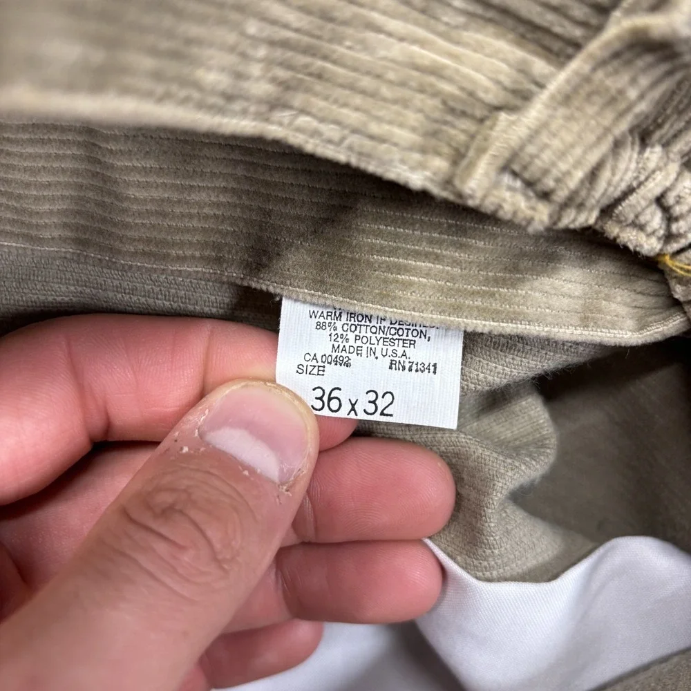 Vintage LL Bean Pathfinder‎ Corduroy Pants Men's 34 x 29 Tan Preppy Academia